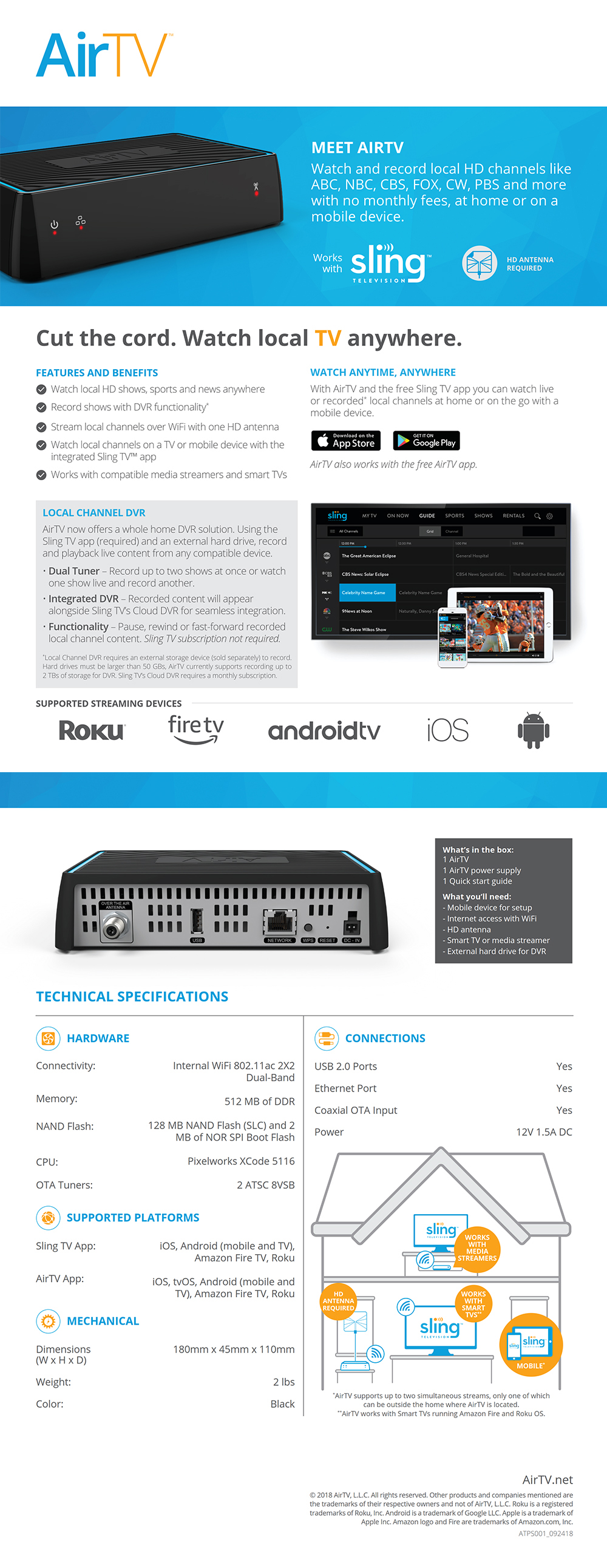 Dual-tuner local channel streamer details