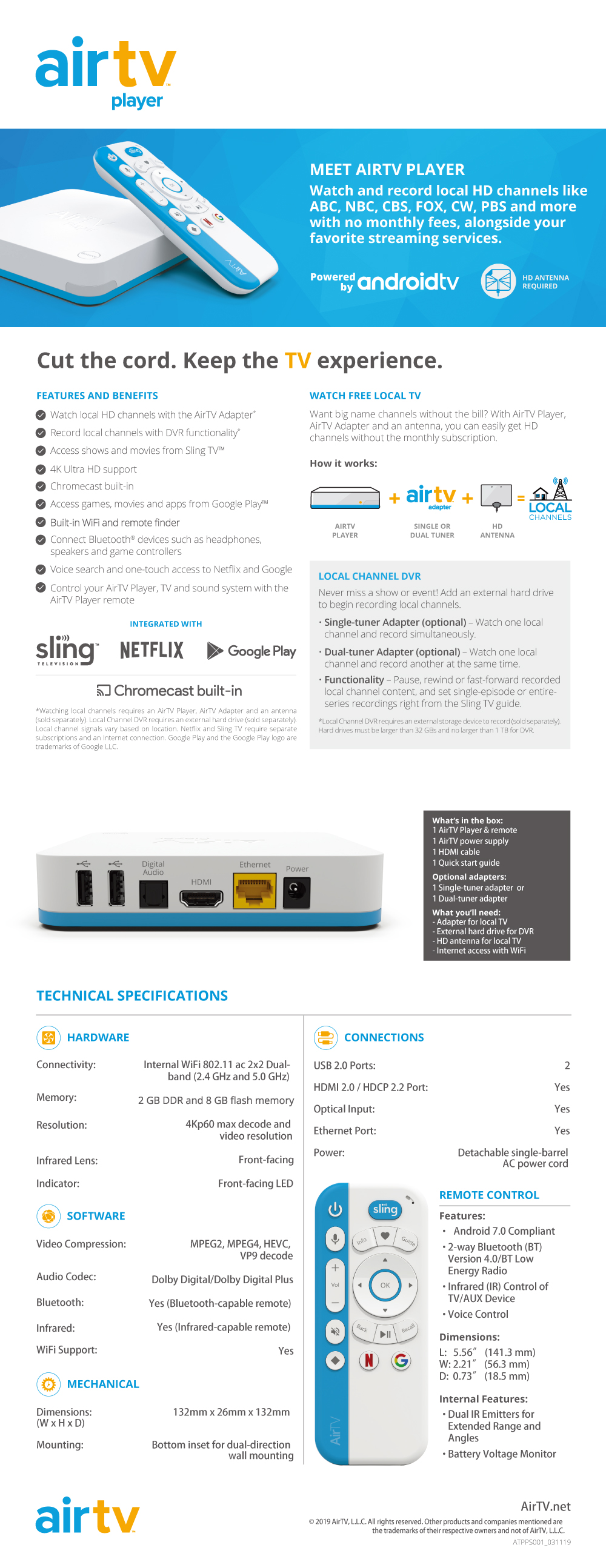 AirTV™ Player with single-tuner details